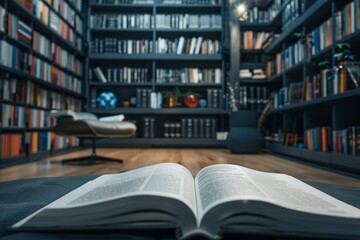 Open Book on Sports Ethics in Study Room with Academic Books Background - Education Concept