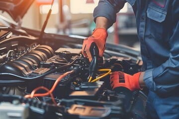 mechanic working in car AI generative