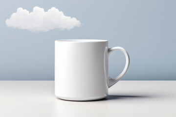 Obraz premium generated Illustration of white cloud above ceramic cup of hot drink