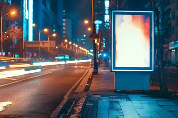 billboard in the night AI generative