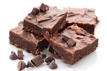 Chunky milk chocolate pieces, capturing the essence of rich and indulgent gourmet chocolate perfect for culinary presentations and dessert photography