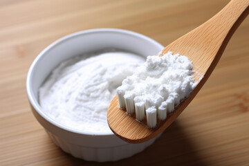 generated illustration of  bowl and scoop with baking soda