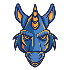 Mule head mascot vector illustration on isolated background