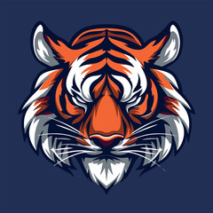 Tiger head mascot vector illustration on isolated background