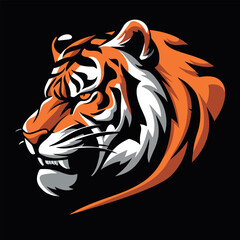 Tiger head mascot vector illustration on isolated background