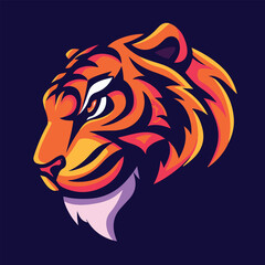 Tiger head mascot vector illustration on isolated background