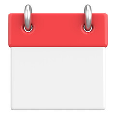 Empty calendar. 3D calendar. 3D illustration.