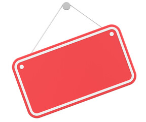 Empty Hanging Sign. 3D Illustration.