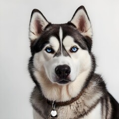 Obraz premium Studio Portraits of a Husky: Captivating Camera Shots