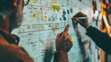 Customer Journey Mapping:Team on Strategic Planning at Modern Office