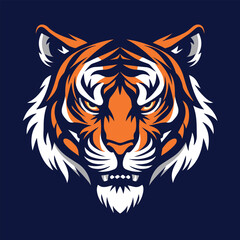 Tiger head mascot vector illustration on isolated background