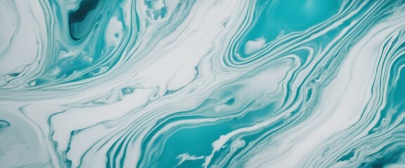 Obraz premium cyan and white marbled wallpaper