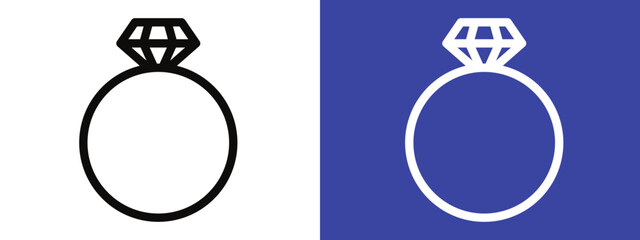 Diamond ring icon logo set vector