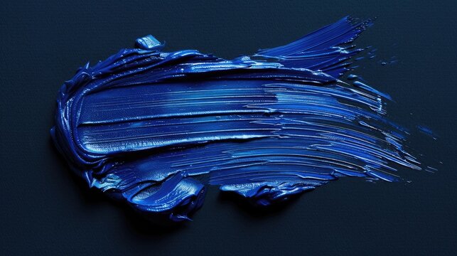 Vibrant Blue Paint Stroke on Dark Background