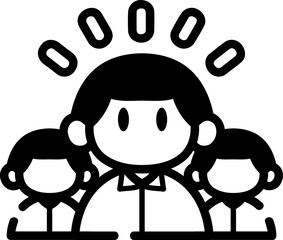 Leadership, hand-drawn business management icon.