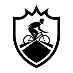 Bicycle rider logo on white background