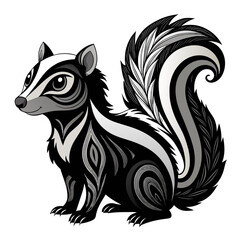 hyper-realistic--a-stylized-skunk-with-intricate-p 