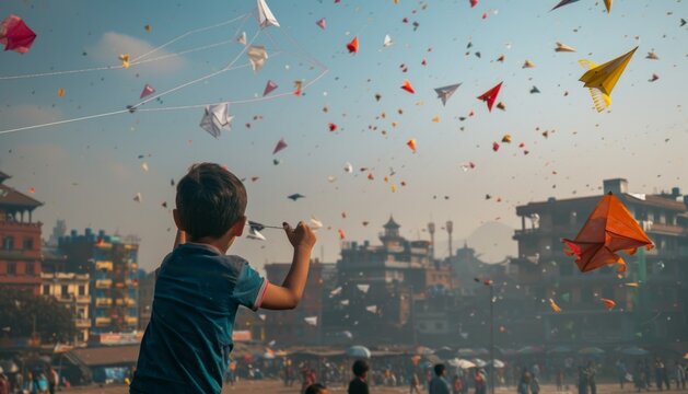 Excitement Builds in Kathmandu as Children Soar with Kites for Dashain Festival