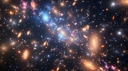 Fototapeta premium Dazzling Cosmic Explosion of Interstellar Stardust and Radiant Celestial Formations