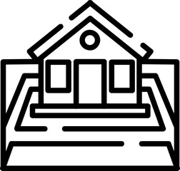 Plot, hand-drawn construction icon.