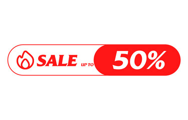 Sale up to 50% button transparent