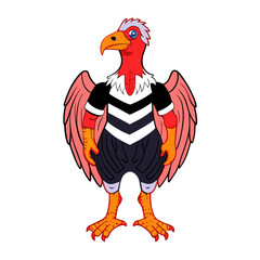 classic vulture mascot logo, time do flamengo isolated on a white background
