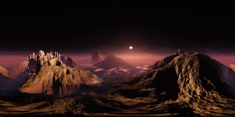 Mars, HDRI, environment map , Round panorama, spherical panorama, equidistant projection, 360 high resolution panorama, 3d rendering © ustas