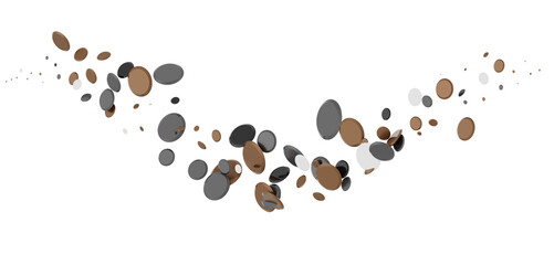 Multicolor confetti abstract background with a lot of falling pieces, isolated on a white background.