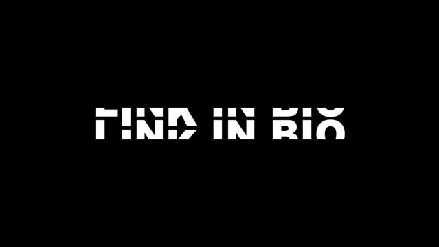 Link in bio typography motion video, lettering video, youtuve outro