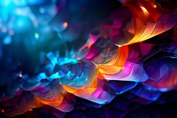 Lustrous crystal canvas painted in vibrant, opulent hues enchants observers.