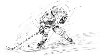 Hockey Player Scoring Goal on Ice Rink