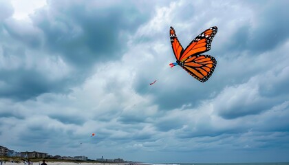Flight of the Monarch: Kite Soaring over Wrightsville Beach