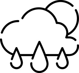 Rain cloud, hand-drawn ecology icon.