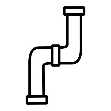recommend clip art: Plumbing pipe outline icon, water pipe icon, house waterways icon vector in flat trendy style illustration isolated on white background.