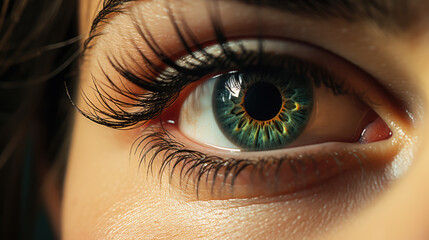 Fototapeta premium generated illustration close up view of beautiful female eye