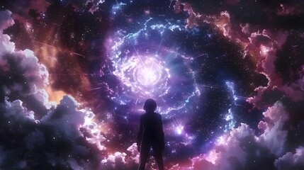 Mystical Pulsating Dark Cosmos with Shimmering Galactic Stars