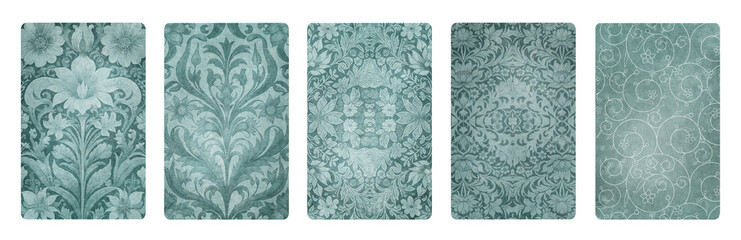 Back cards vintage set victorian style background decorated with patterns and ornamental decorative elements