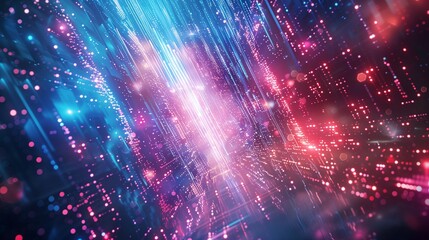 Obraz premium Futuristic technology background with glowing lines and light effects.