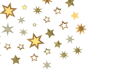 Holiday golden decoration, glitter frame isolated -