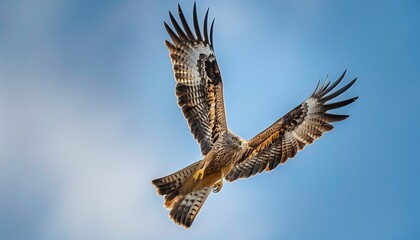 Fototapeta premium A Graceful Black Eared Kite in Flight: Capturing Nature's Beauty in Akashi, Japan
