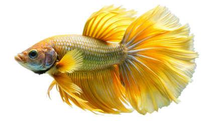 Capture the moving moment of Siamese fighting fish isolated on White background.