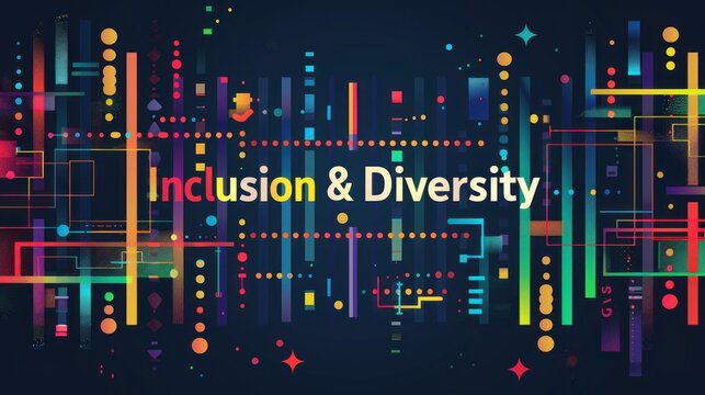Diversity, equity and inclusion concept. DEIB. Colorful Abstract Design With Inclusion & Diversity Text