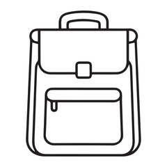 minimalist single-line art representation of a school bag against a white background