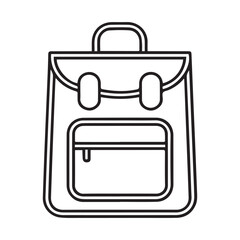 minimalist single-line art representation of a school bag against a white background