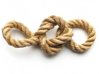 Obraz premium Twisted rope on white surface
