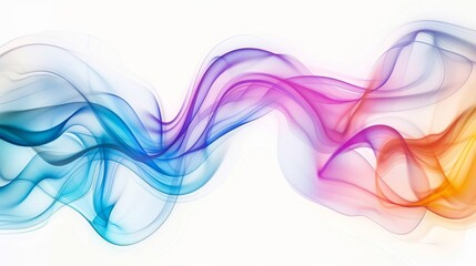 Abstract and dynamic energy fibers in motion on a white background