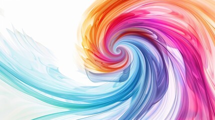 Obraz premium Colorful energy fibers in a wave pattern on a white background