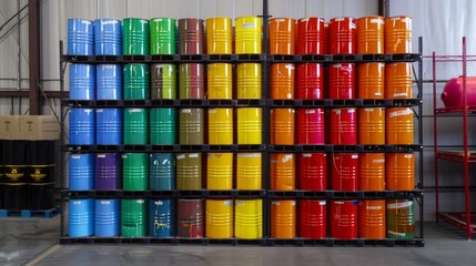 Obraz premium colorful barrels on a rack