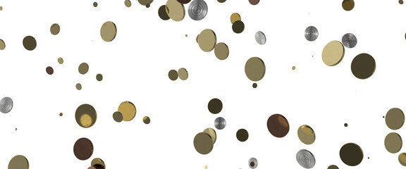 Gilded Festivity: Brilliant 3D Illustration Showcasing a Shower of gold Confetti