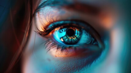 Close-up of a person's eyes reflecting the content of the computer screen they're focused on